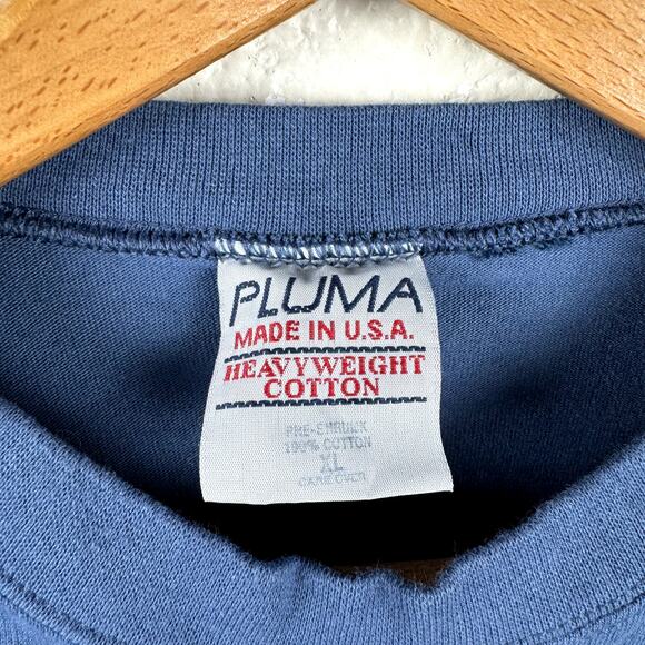 Vintage Pluma Shirt Sz XL Blue Heavyweight Cotton Short Sleeve Crewneck USA 90s - Picture 3 of 5